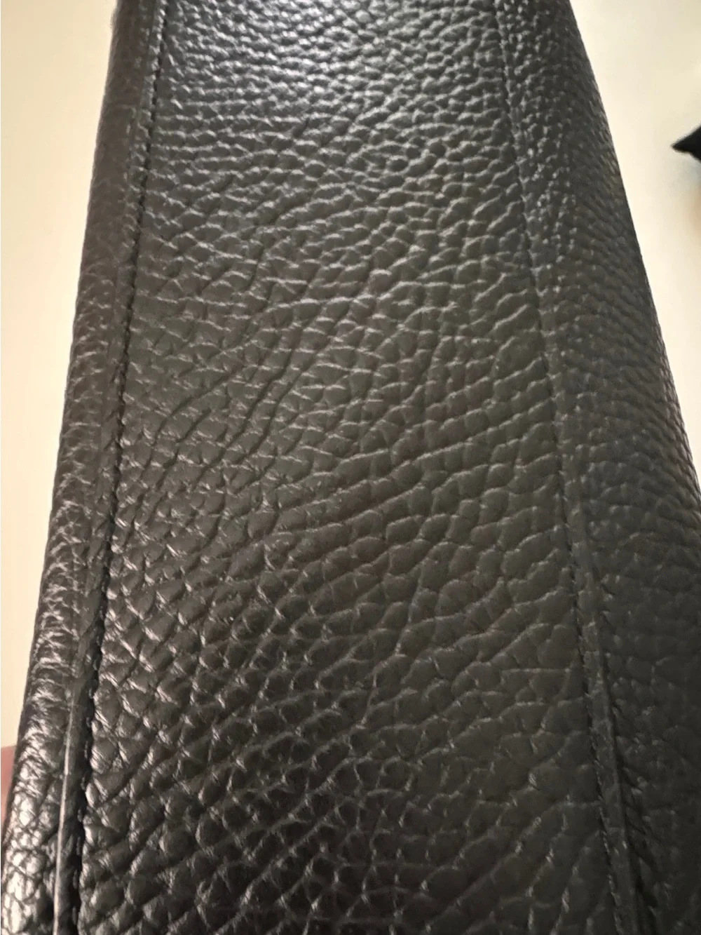 Coach Black Pebbled Leather Messenger Crossbody with Green Accent Tag